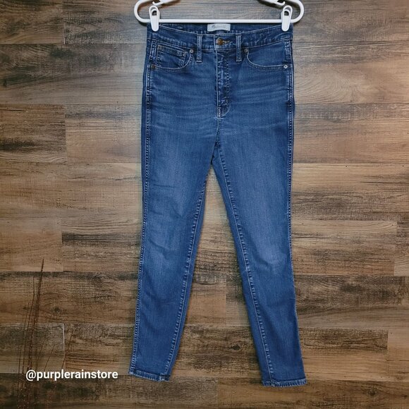 Madewell Jeans 28 Skinny 10" High Rise Hayes Wash F4684 Stretch Tummy Control - Picture 1 of 13